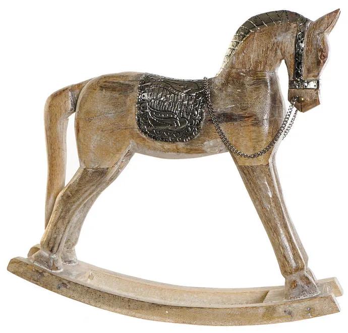 Cavalo de Baloiço DKD Home Decor Metal Madeira de mangueira (43 x 10 x 42 cm)