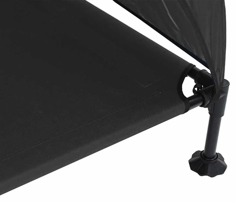 Cama Elevada para Cachorro com Toldo Removível Preto XL Aço