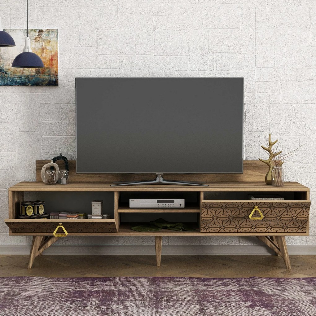 Móvel de TV Sehpası – 180 x 48,6 x 29,5 cm | Estilo Oriental e Funcion