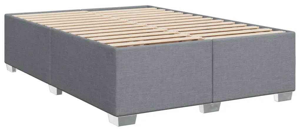 Cama com molas/colchão 160x200 cm tecido cinzento-claro