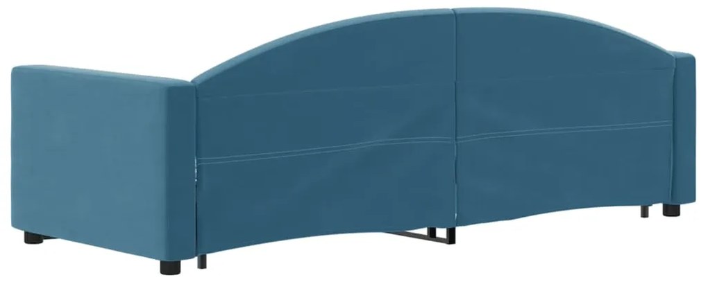 Sofá-cama com gavetão e gavetas 80x200 cm veludo azul