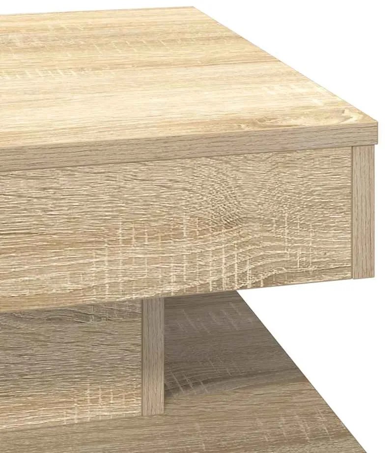 Mesa de centro rotativa a 360graus 50x50x34,5cm carvalho sonoma