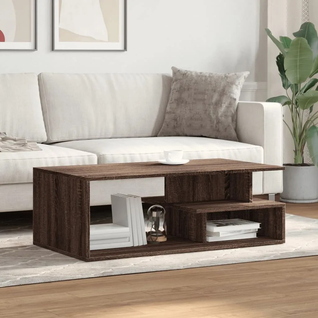 Mesa de centro 102x55x35 cm derivados madeira carvalho castanho