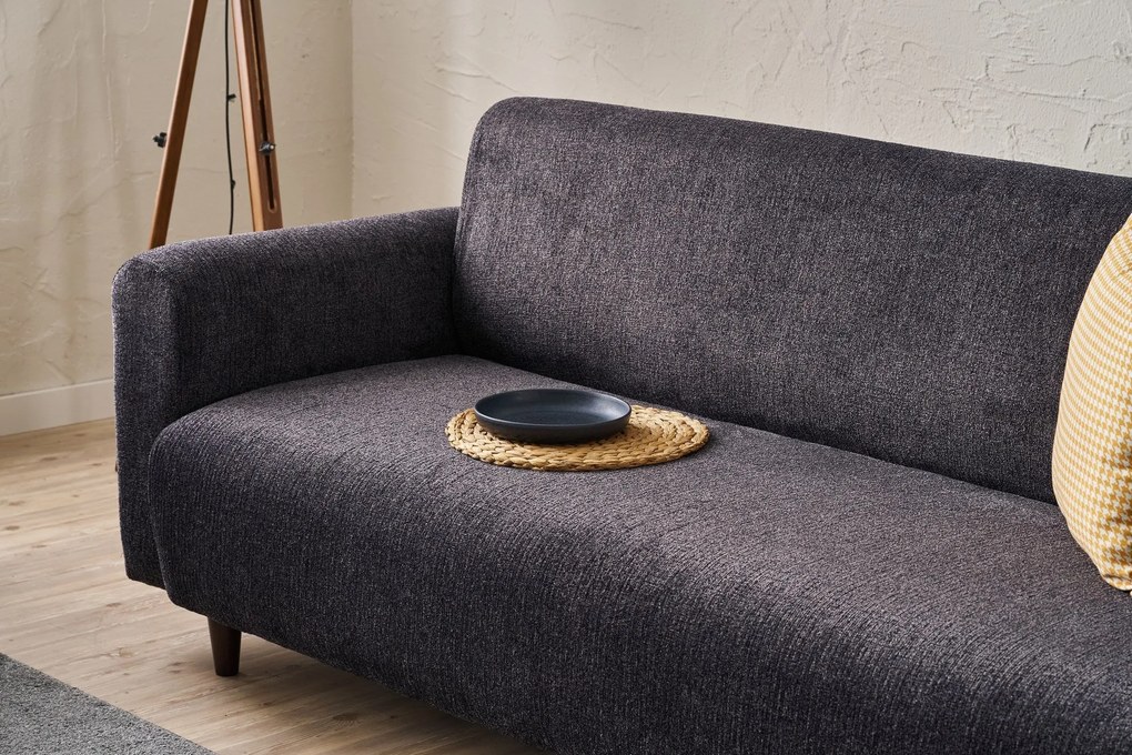 Sofá de 3 Lugares Noya – Antracite – 220x87x70 cm