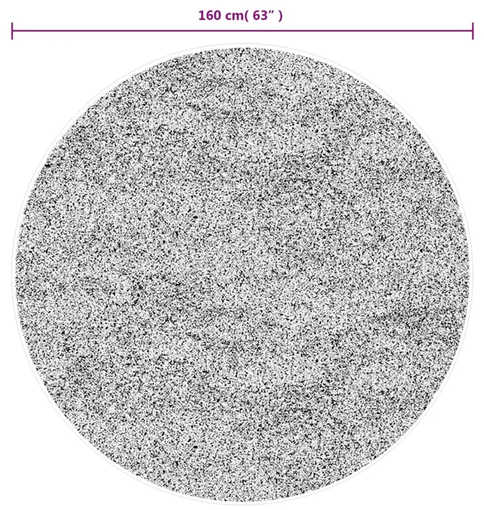Tapete shaggy de pelo alto PAMPLONA Ø 160 cm bege e antracite