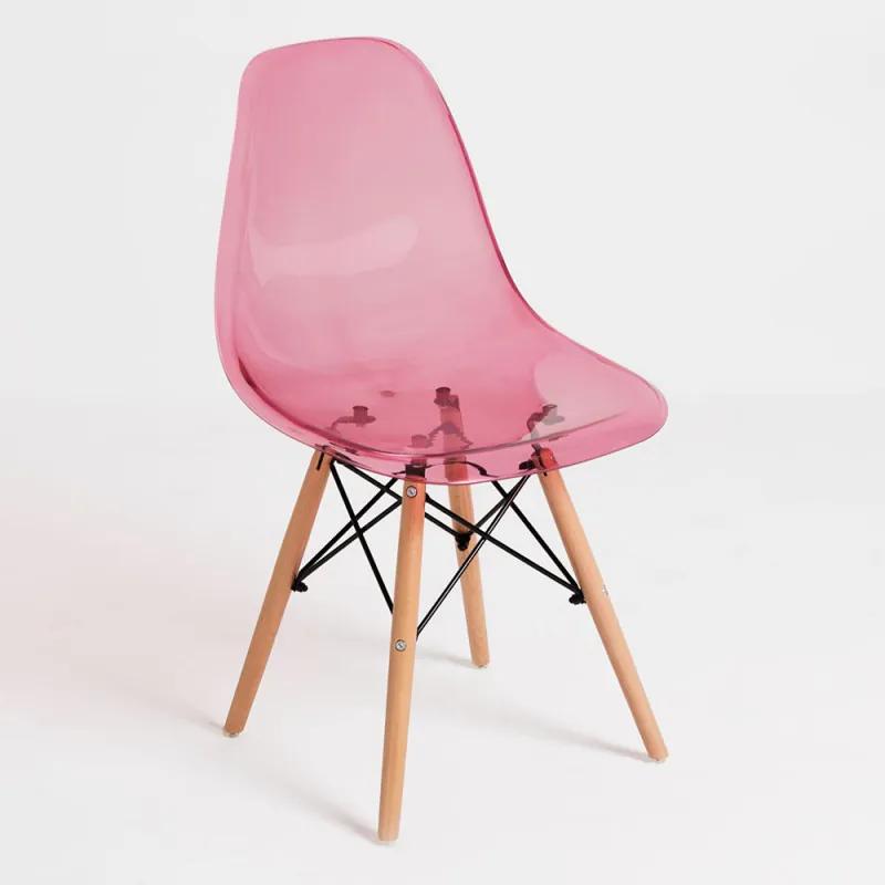 Cadeira Tower Transparente - Rosa