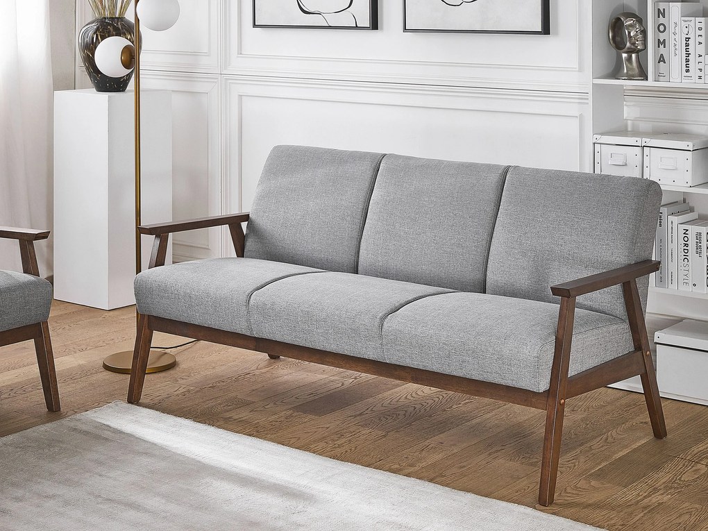Conjunto de sofás com 6 lugares em tecido cinzento ASNES Beliani