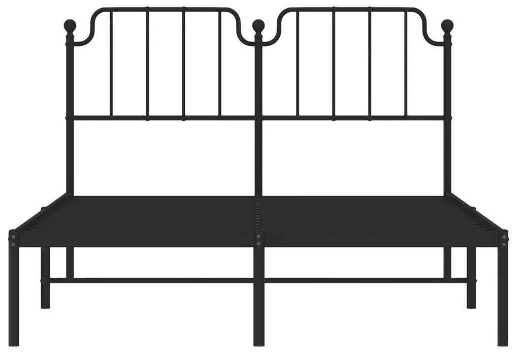 Estrutura de cama com cabeceira 140x200 cm metal preto