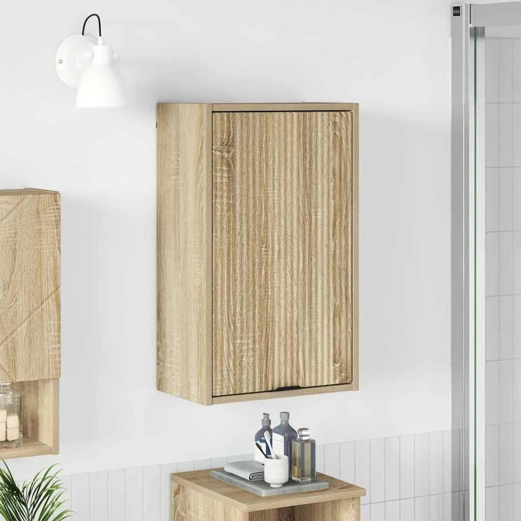 vidaXL Armário de Banheiro com porta Carvalho sonoma 39 x 23,5 x 65 cm