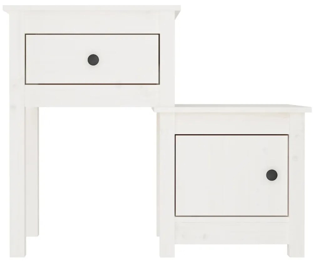 Mesa de cabeceira 79,5x38x65,5 cm madeira pinho maciça branco