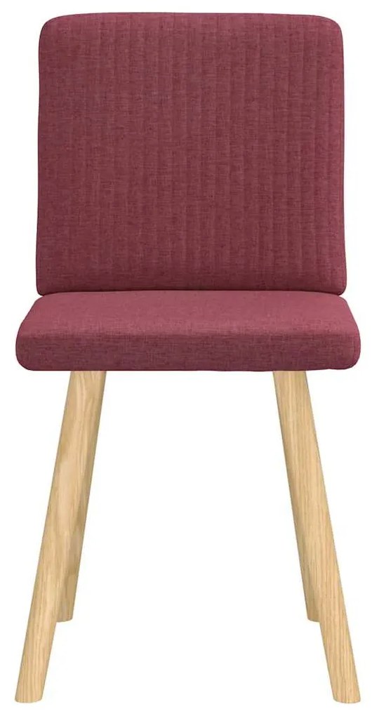 Cadeiras de jantar 2 pcs tecido vermelho tinto