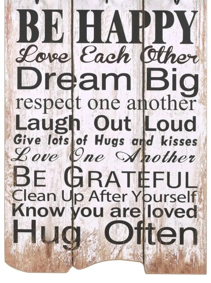 Bengaleiro de parede com 6 ganchos 120x40 cm FAMILY RULES