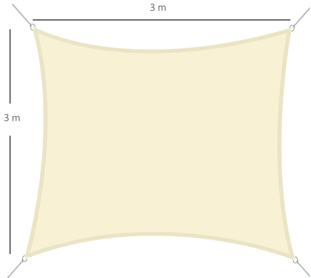 Vela de Sombra Quadrado 3x3 m Toldo Vela de Poliéster com Proteção UV
