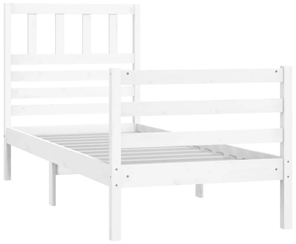 Estrutura cama pequena solteiro 75x190 cm madeira maciça branco