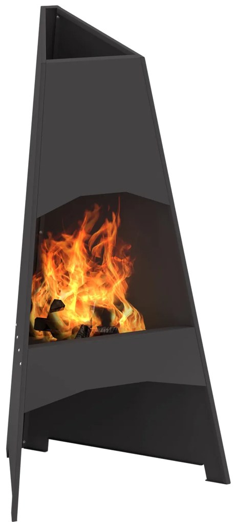 Fogueira Pyramid vidaXL Preta 50x45x95 cm Aço