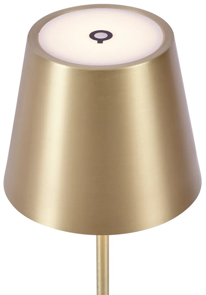 Candeeiro de mesa moderno dourado 37cm incl. LED regulável IP54 recarregável - Topi Moderno