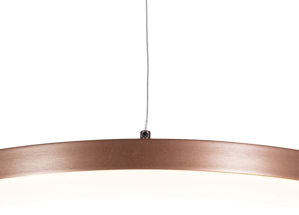 Candeeiro de suspensão bronze escuro 60 cm com LED regulável em 3 etapas - Anello Moderno