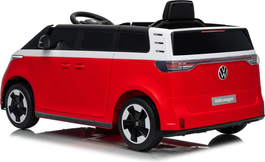 Carro elétrico para crianças Volkswagen ID Buzz 12V, Pneus em borracha, bancos em pele sintética Vermelha