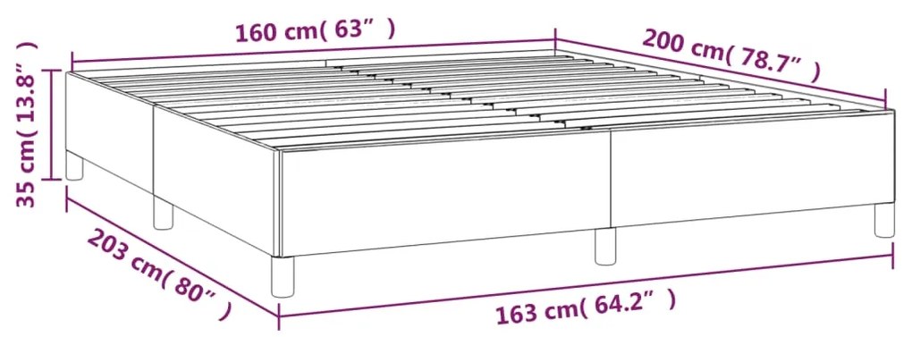 Estrutura de cama sem colchão 160x200 cm veludo cinzento-escuro