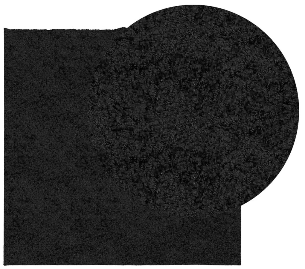 Tapete shaggy de pelo alto PAMPLONA 240x240 cm preto
