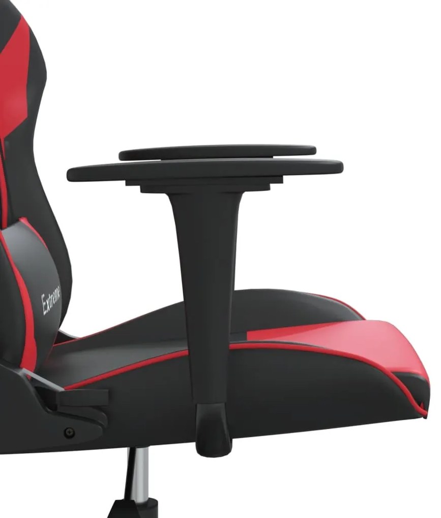 Cadeira gaming couro artificial preto e vermelho