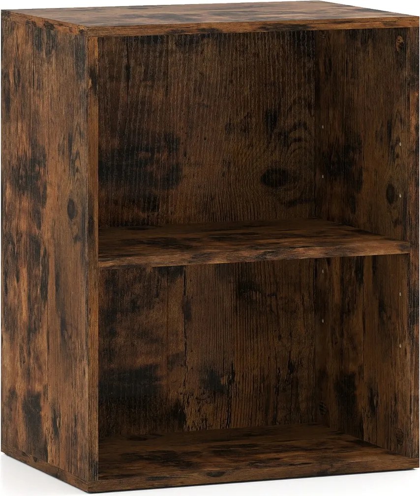 Estante com 2 cubos 42 x 29,5 x 53,5 cm com prateleira ajustável em 5 posições para sala, quarto, escritório castanho rustico