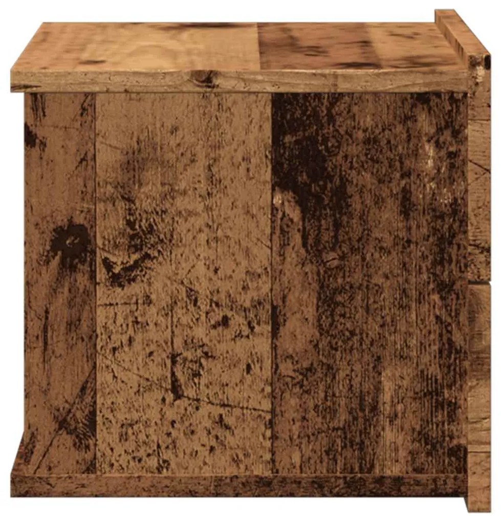 Mesa de cabeceira de parede 40x32x30 cm cor madeira velha