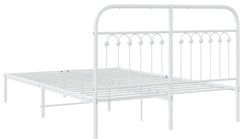 Estrutura de cama com cabeceira 140x200 cm metal branco