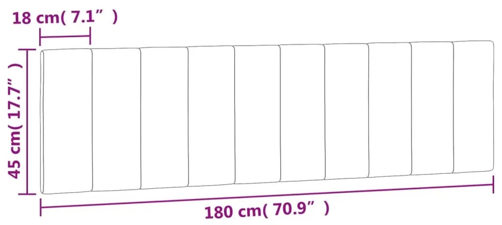 Almofadão de cabeceira 180 cm veludo cinzento-claro