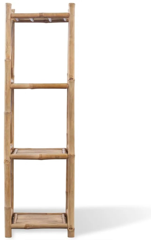 Estante de bambu quadrada com 4 prateleiras