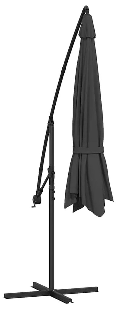 Guarda-sol cantilever com poste de alumínio 350 cm antracite