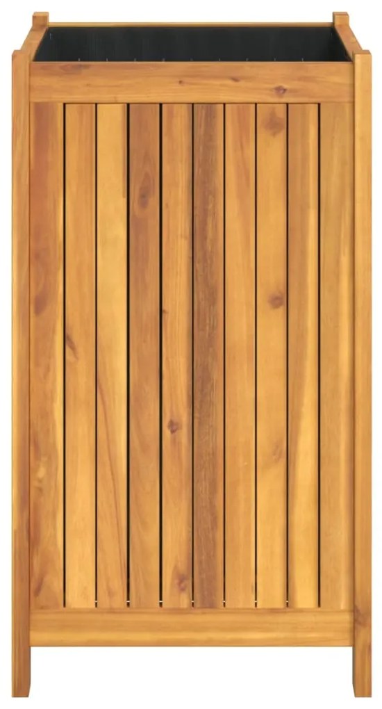Vaso/floreira de jardim com forro 42x42x75 cm acácia maciça