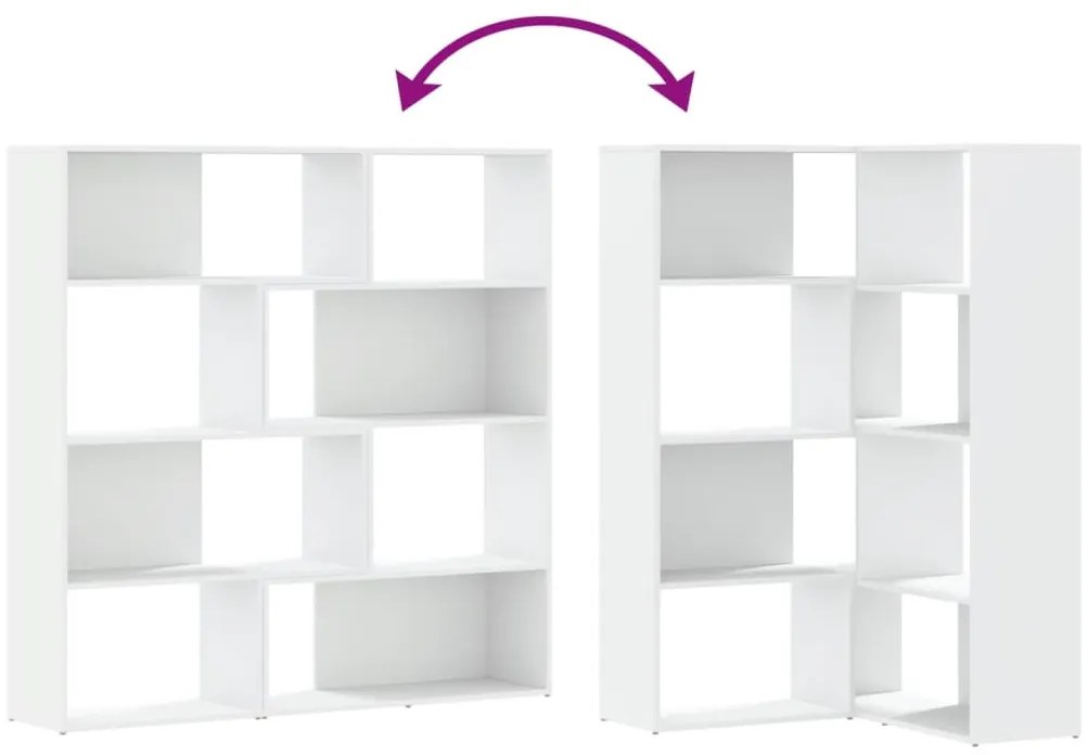 Estante canto 4 prateleiras 85x85x140 cm deriv. madeira branco