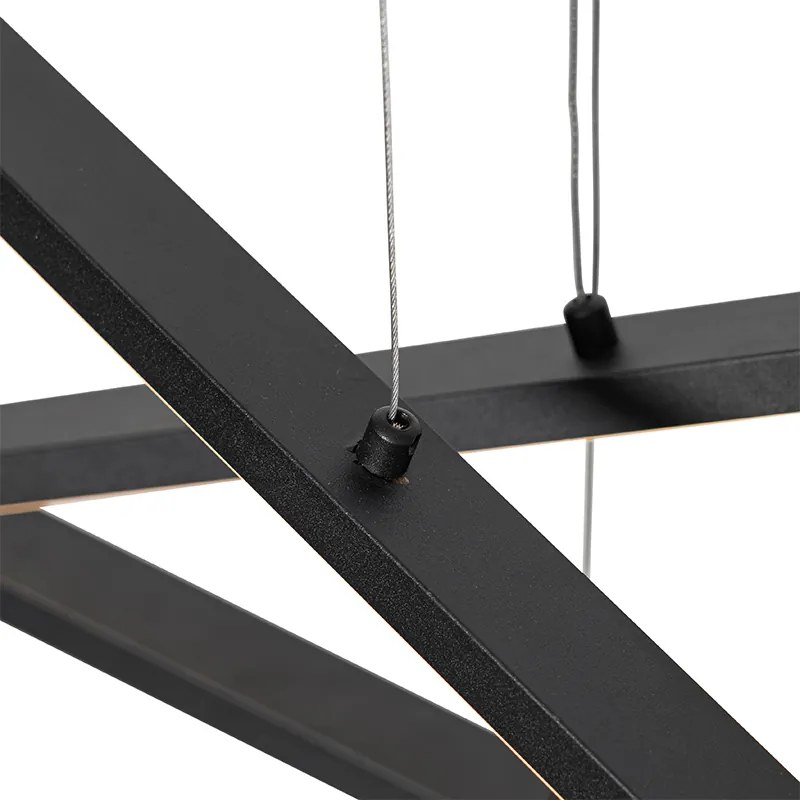 Candeeiro de suspensão preto com LED regulável em 3 etapas 6 luzes - Jolanta Moderno