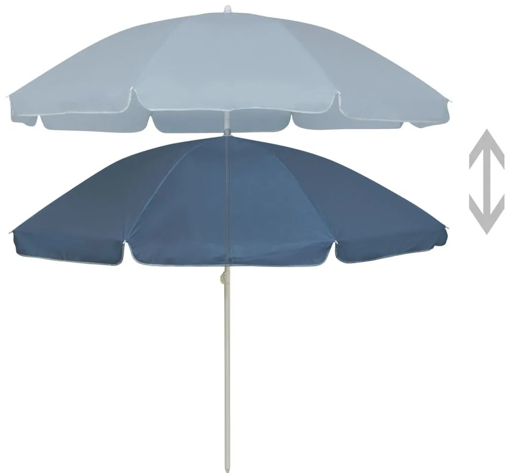 Guarda-sol de praia 240 cm azul