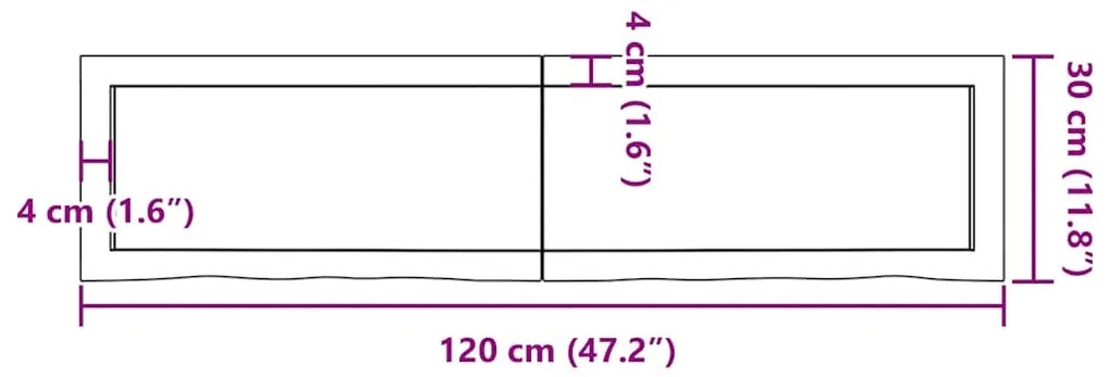 Prateleira de parede 120x30x(2-6) cm carvalho tratado castanho