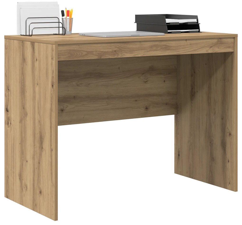 Secretária Carvalho Artesanal MDF 100 x 50 x 76 cm Simples