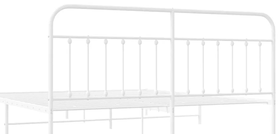 Estrutura de cama com cabeceira 193x203 cm metal branco