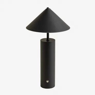 Lâmpada De Mesa Led Sem Fios Em Metal Mayra Preto - Sklum