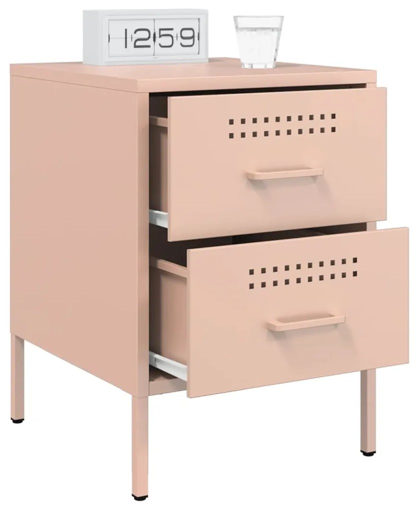 Mesa de cabeceira 36x39x50,5 cm aço rosa