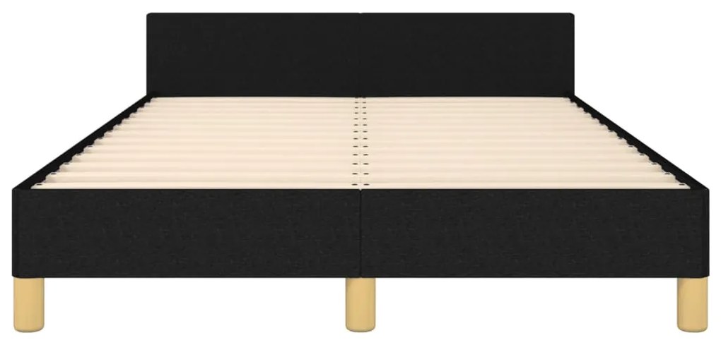 Estrutura de cama sem colchão preto 120x190 cm tecido