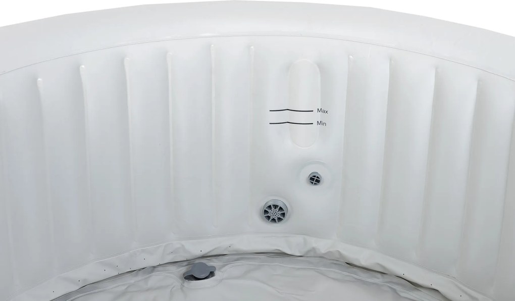 Spa insuflável portátil para 4 Pessoas com bolhas, banheira de hidromassagem, jacuzzi, castanho e branco