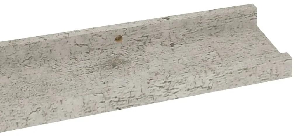 Prateleiras de parede 2 pcs 80x9x3 cm cinzento cimento