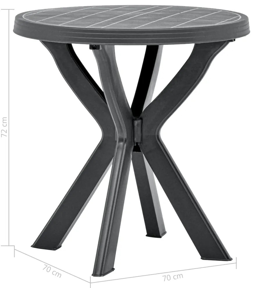 Mesa de bistrô Ø70 cm plástico antracite