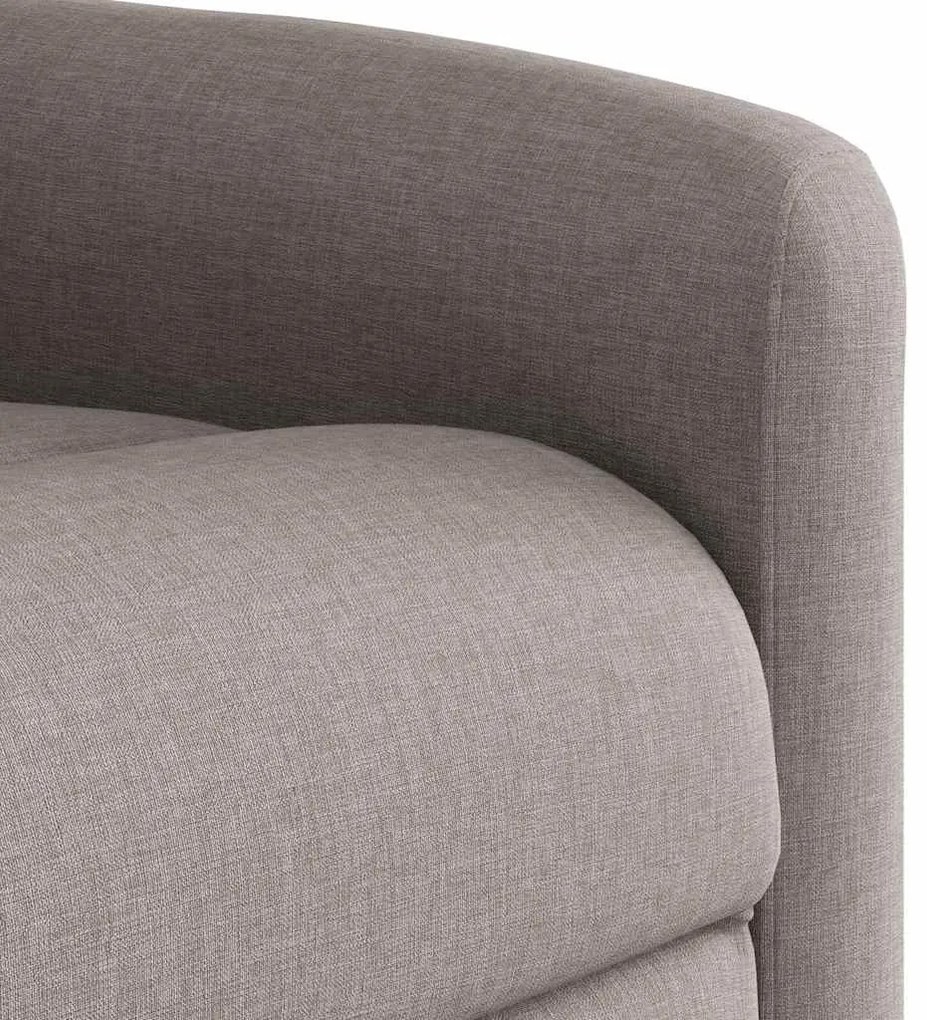 Poltrona de massagens reclinável tecido cinzento-acastanhado