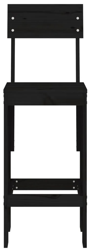Cadeiras de bar 2 pcs 40x48,5x115,5 cm pinho maciço preto