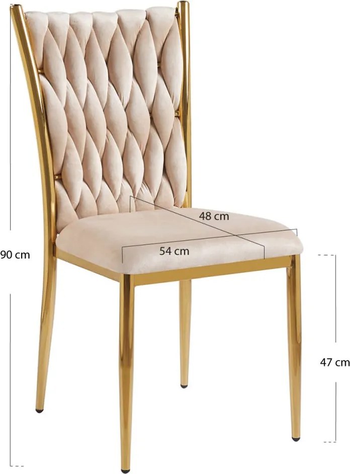 Cadeira Wiwen Golden Veludo - Beige