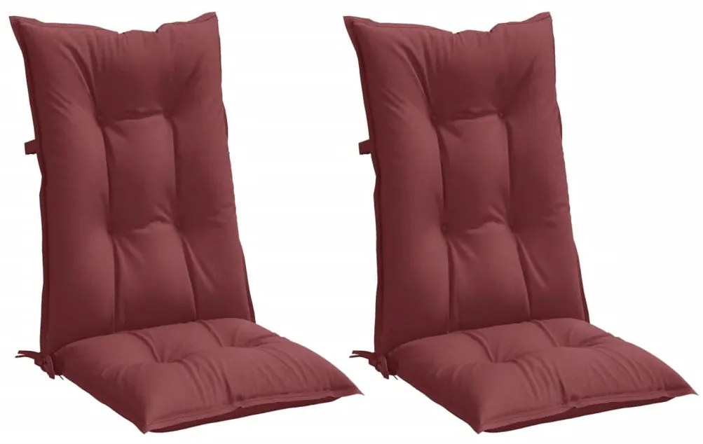 Almofadões cadeiras altas 2 pcs mesclado tecido vermelho tinto