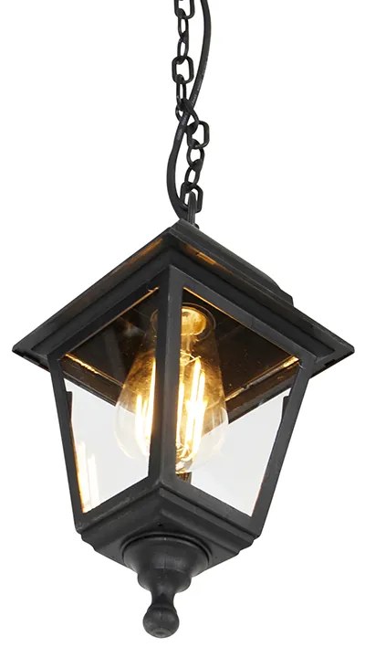 Candeeiro de suspensão clássico para exterior preto IP44 - Capital