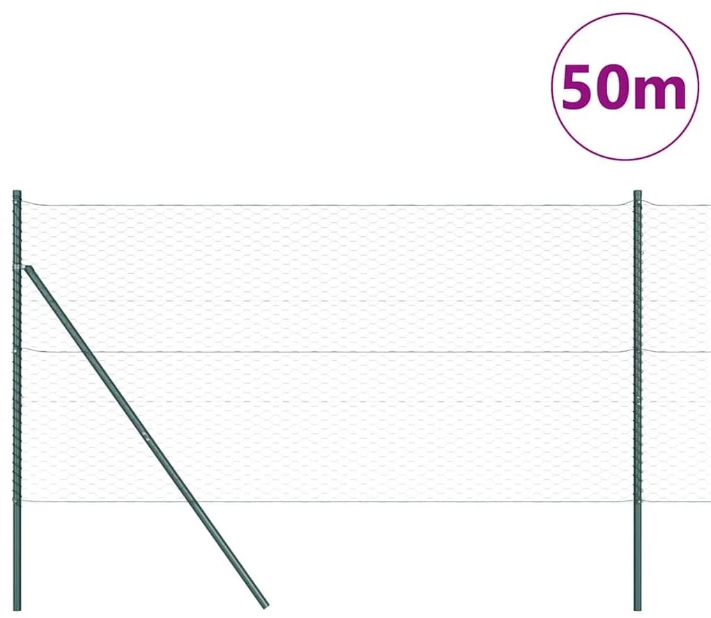 Cerca Hexagonal vidaXL Cinza 1x50 m Aço